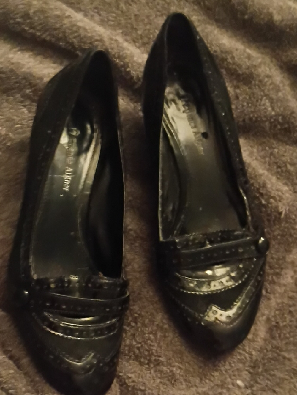 Etienne Aigner Black Patent Slip-On Loafers
